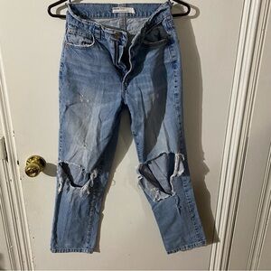 Distressed Blue Jeans